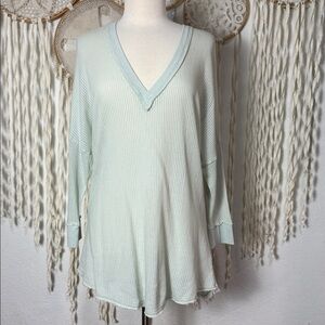 XCVI | Wearables Mint Blue Mesh Fira Pullover Size Small